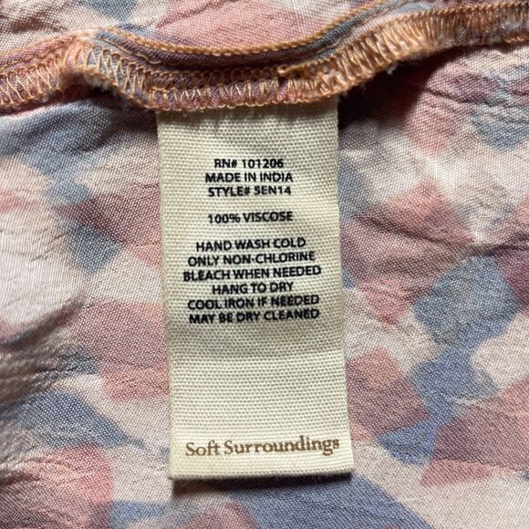 Soft Surroundings Atacama Patchwork Maxi Dress 1X Boho Orange Blue - Picture 12 of 16